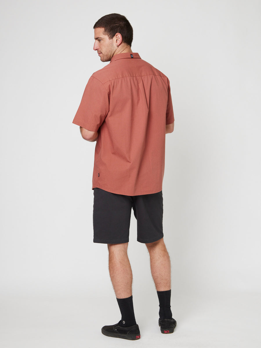 Camisas Burdeo Hombre Solid
