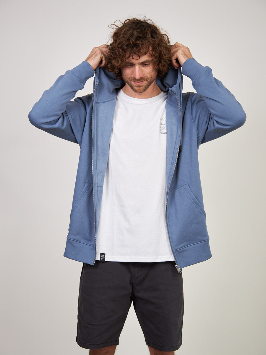Poleron Azul Hombre Full Zipper