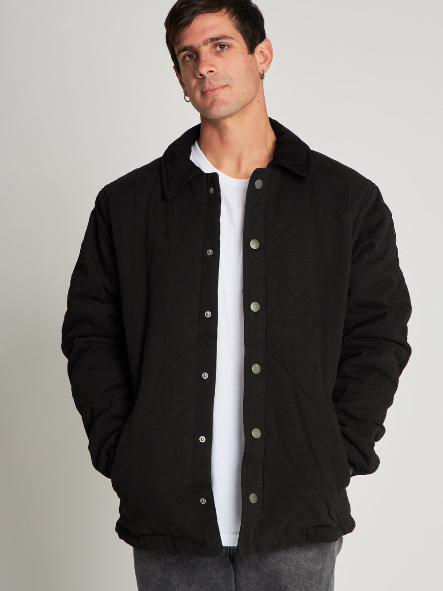 Chaqueta Negra Hombre Canvas Basket