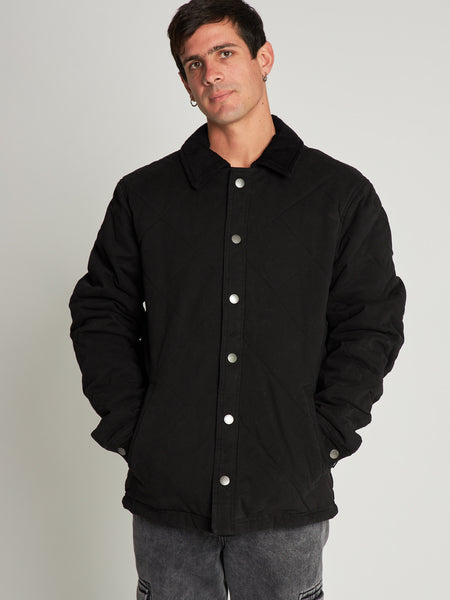 Chaqueta Negra Hombre Canvas Basket