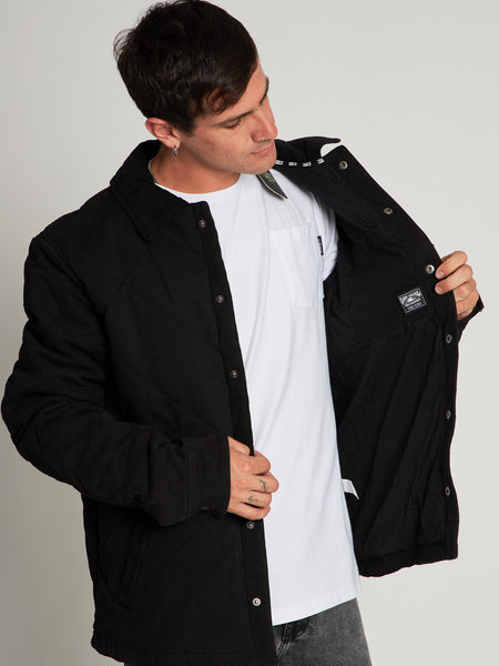 Chaqueta Negra Hombre Canvas Basket