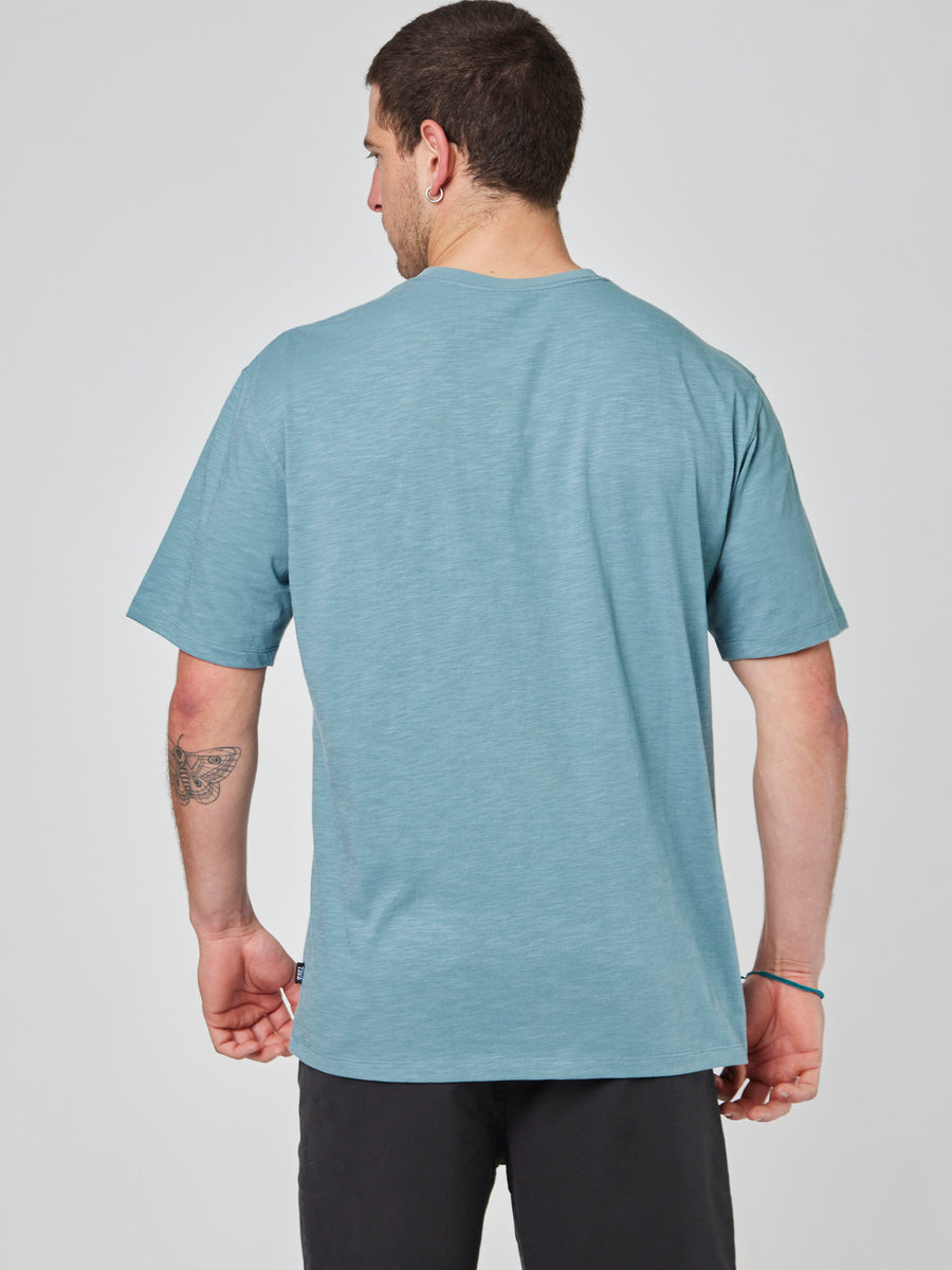 Polera Celeste Hombre Manga Corta Bolsillo