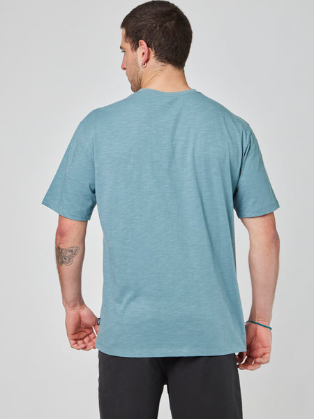 Polera Celeste Hombre Manga Corta Bolsillo