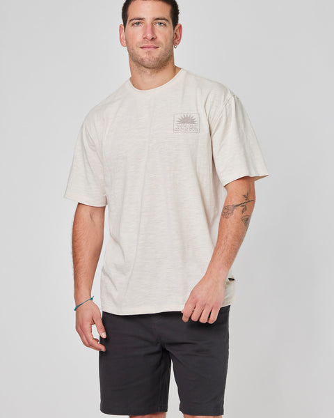 Polera Blanca Hombre Manga Corta Sunday