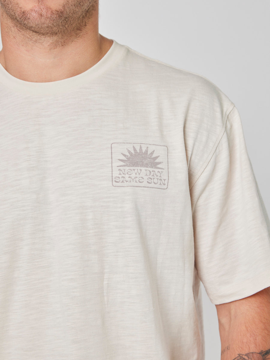 Polera Blanca Hombre Manga Corta Sunday