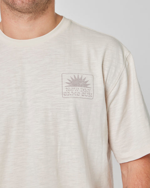 Polera Blanca Hombre Manga Corta Sunday