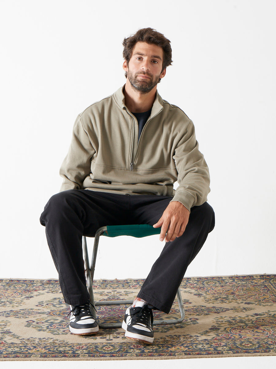Polerón Verde Hombre Half Zip