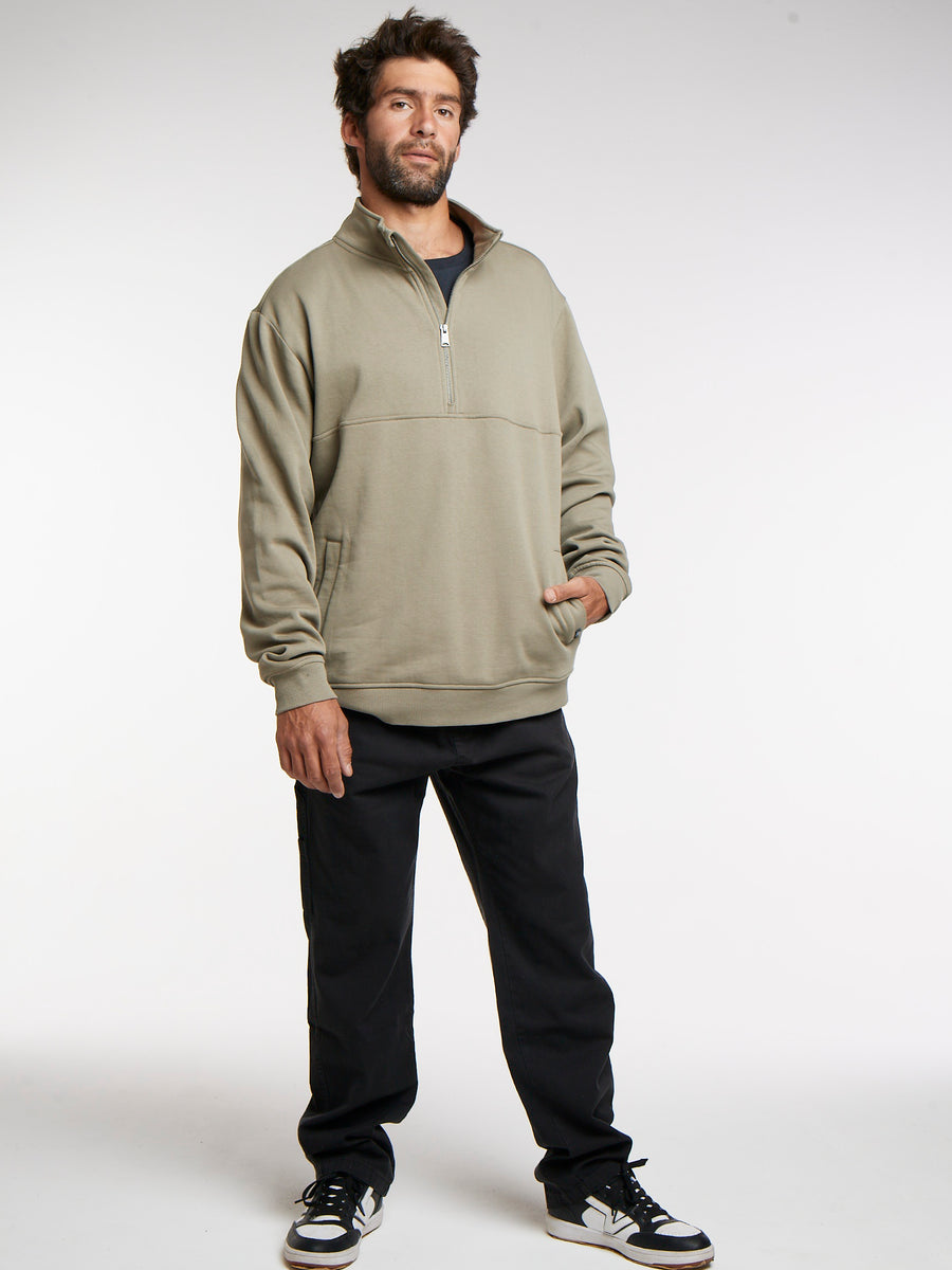 Polerón Verde Hombre Half Zip