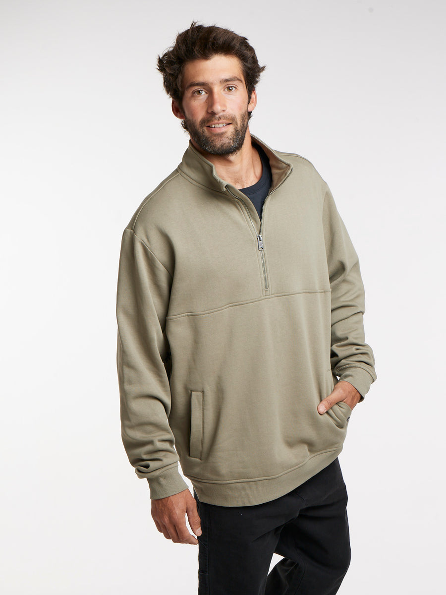 Polerón Verde Hombre Half Zip