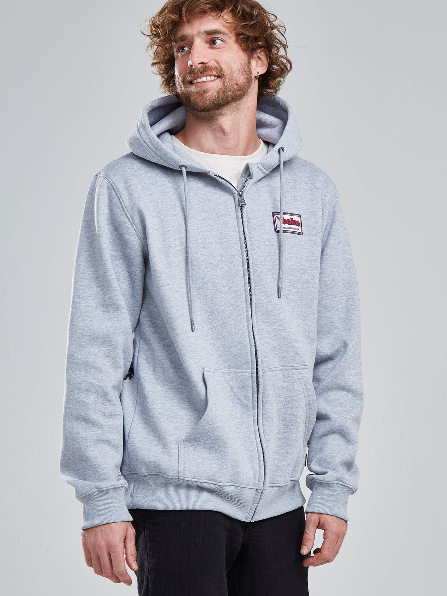 Poleron Full Zipper Gris Claro