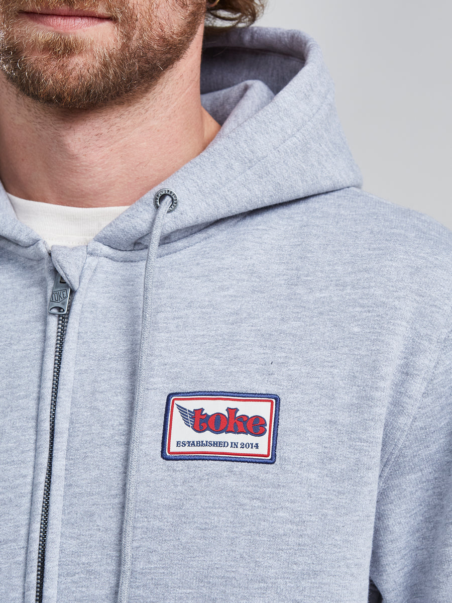 Poleron Full Zipper Gris Claro