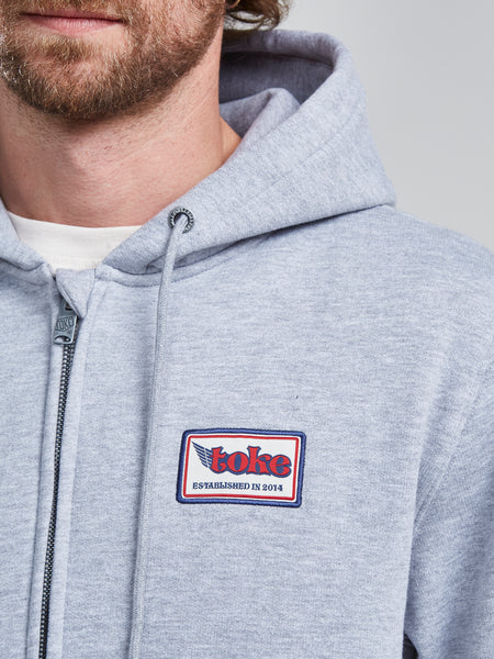 Poleron Full Zipper Gris Claro