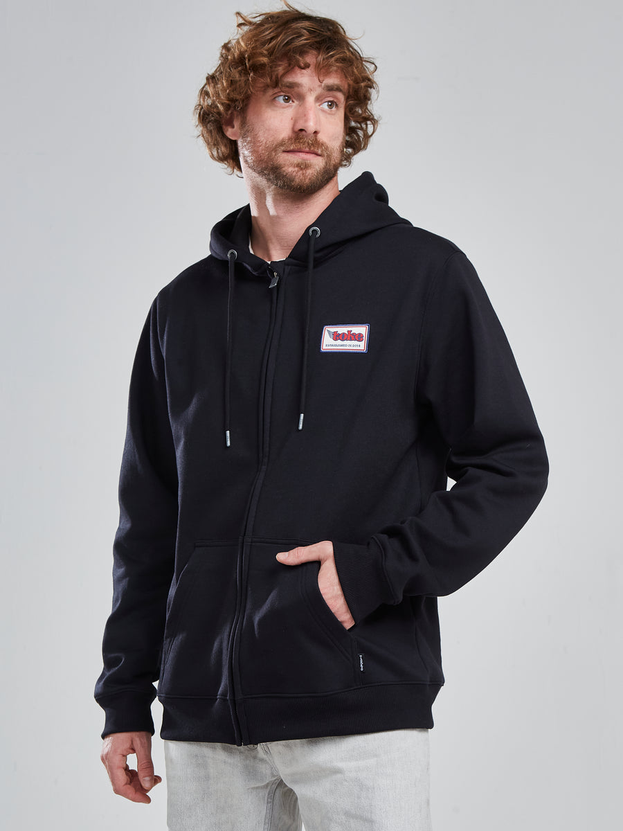 Poleron Full Zipper Negro