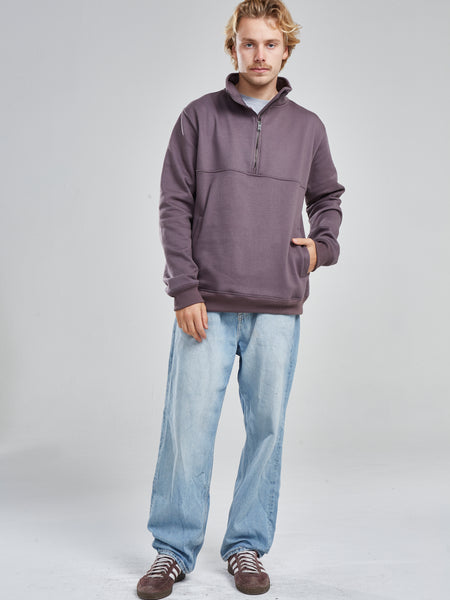 Poleron Half Zipper Burdeo