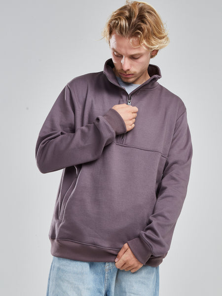 Poleron Half Zipper Burdeo