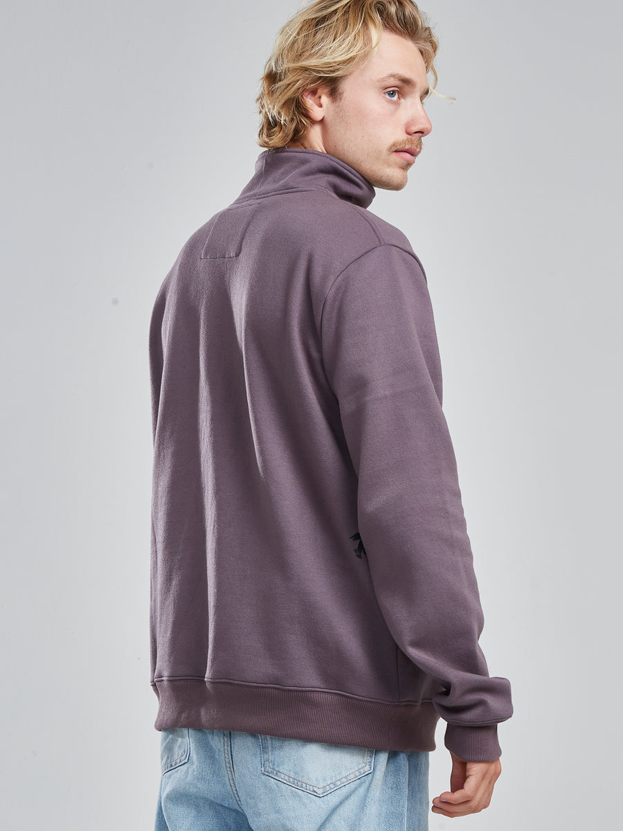 Poleron Half Zipper Burdeo