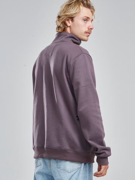 Poleron Half Zipper Burdeo