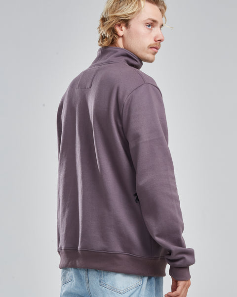 Poleron Half Zipper Burdeo
