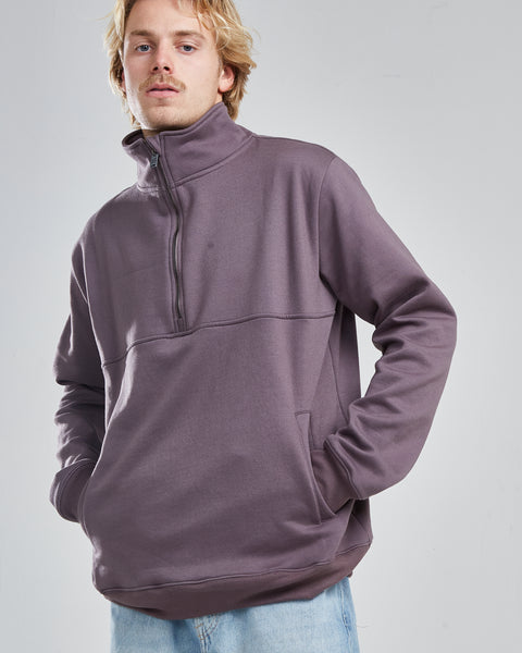 Poleron Half Zipper Burdeo
