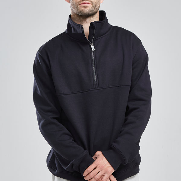 Poleron Half Zipper Negro
