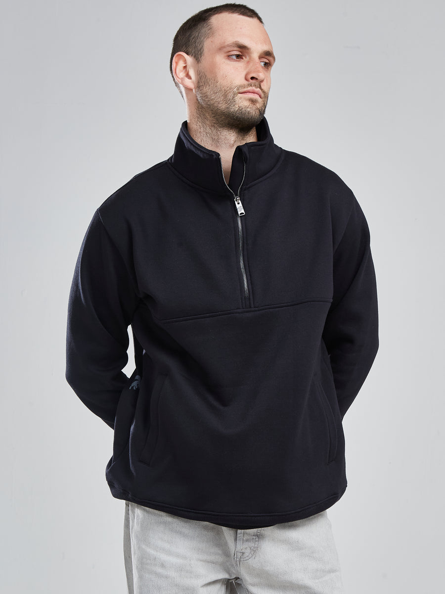 Poleron Half Zipper Negro