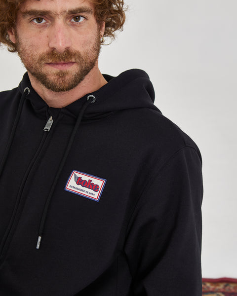 Poleron Full Zipper Negro