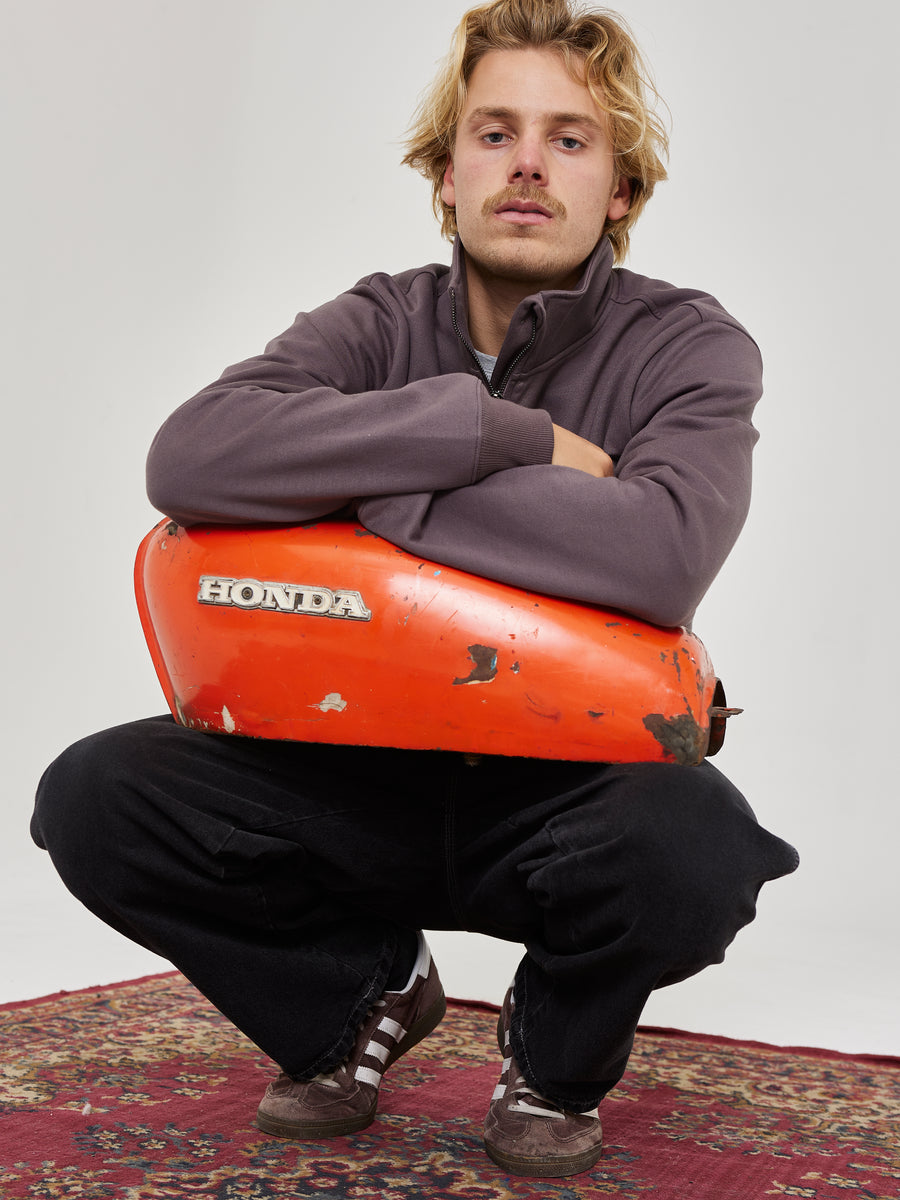 Poleron Half Zipper Burdeo