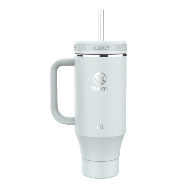 BOTELLA TAKEYA 950 ML STRAW TUMBLER CON MANGO BLANCA