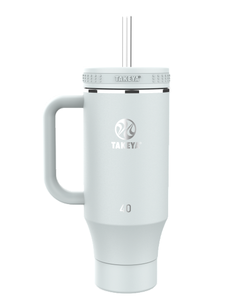 BOTELLA TAKEYA 950 ML STRAW TUMBLER CON MANGO BLANCA