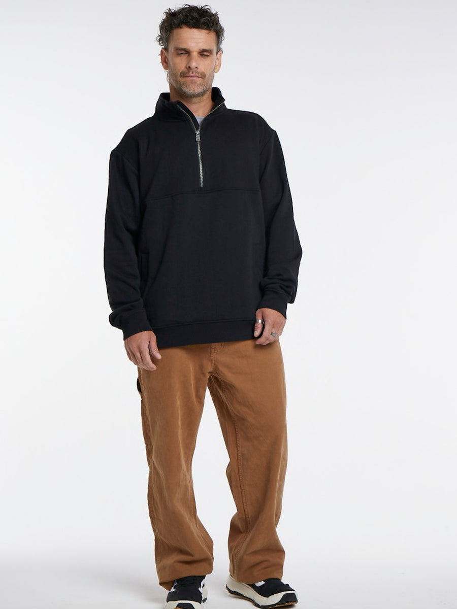 Polerón Negro Hombre Half Zip