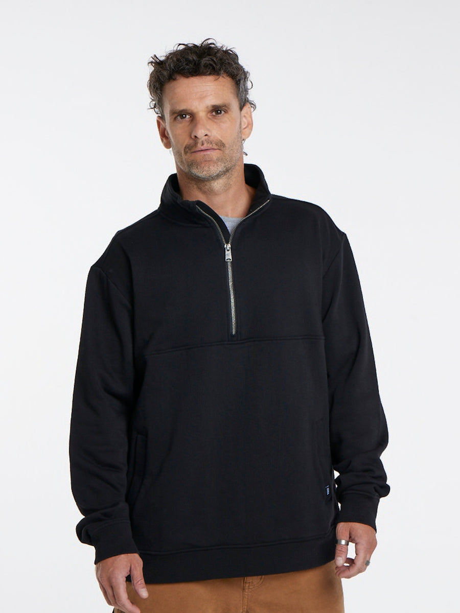 Polerón Negro Hombre Half Zip