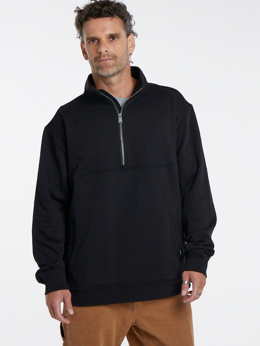 Polerón Negro Hombre Half Zip