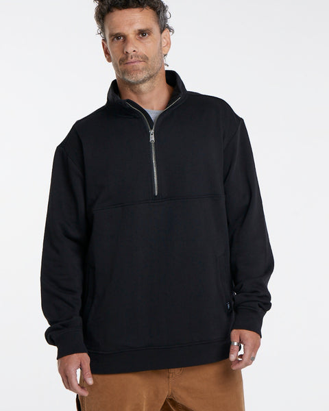Polerón Negro Hombre Half Zip