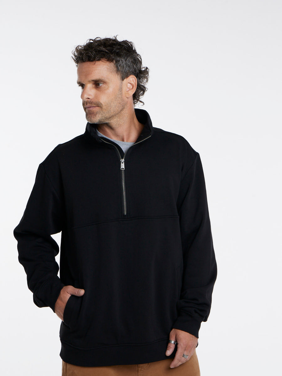 Polerón Negro Hombre Half Zip