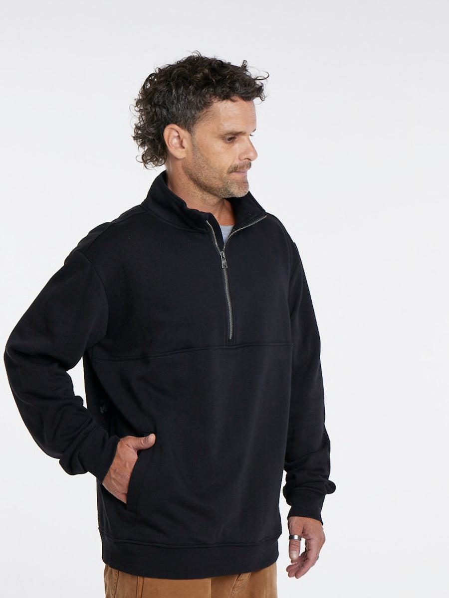 Polerón Negro Hombre Half Zip