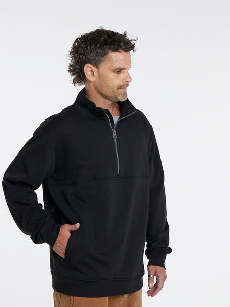 Polerón Negro Hombre Half Zip