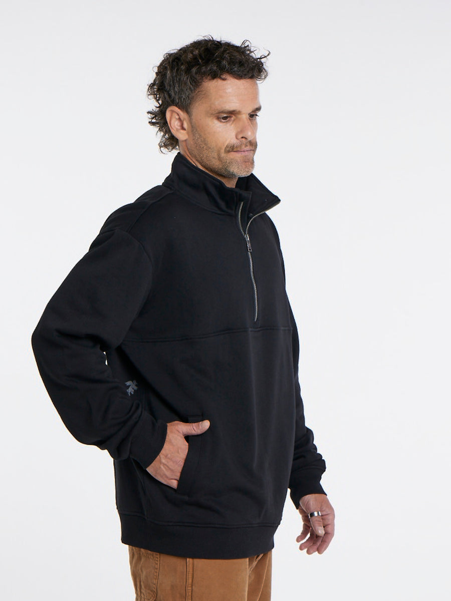 Polerón Negro Hombre Half Zip