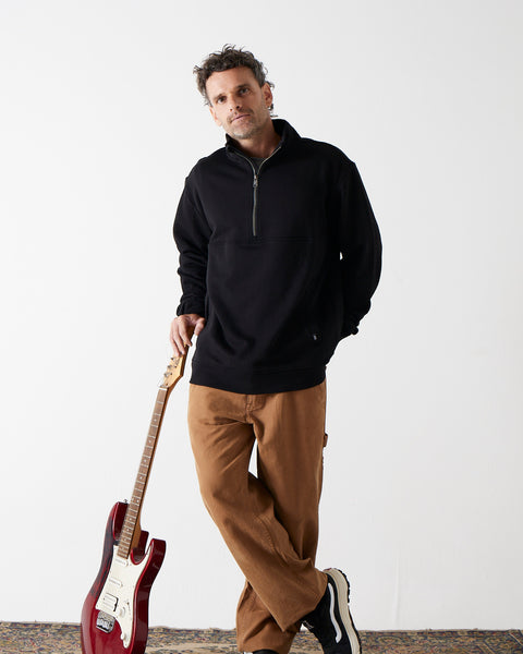 Polerón Negro Hombre Half Zip