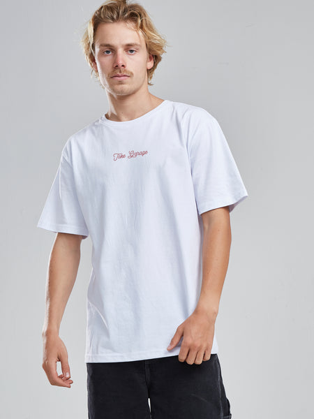 Polera Hombre Blanca Garage