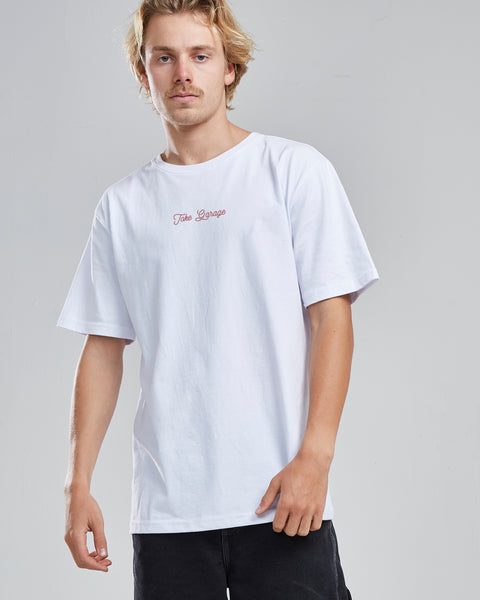 Polera Hombre Blanca Garage
