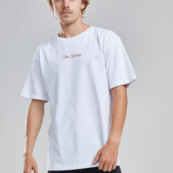 Polera Hombre Blanca Garage
