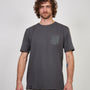 Polera Gris Oscuro Manga Corta Bolsillo