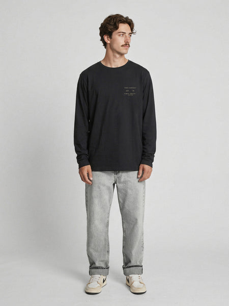 Polera Manga Larga Hombre Negra Motor