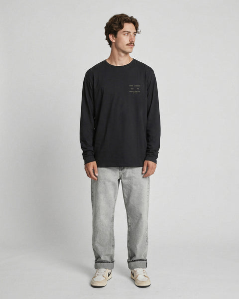 Polera Manga Larga Hombre Negra Motor