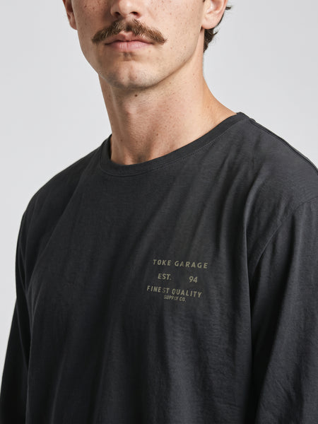 Polera Manga Larga Hombre Negra Motor