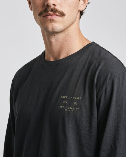 Polera Manga Larga Hombre Negra Motor