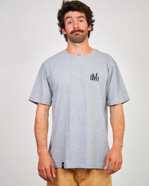 Polera Gris Claro Manga Corta Hombre Malibu