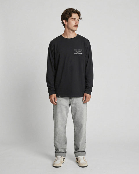 Polera Manga Larga Hombre Negra Spark