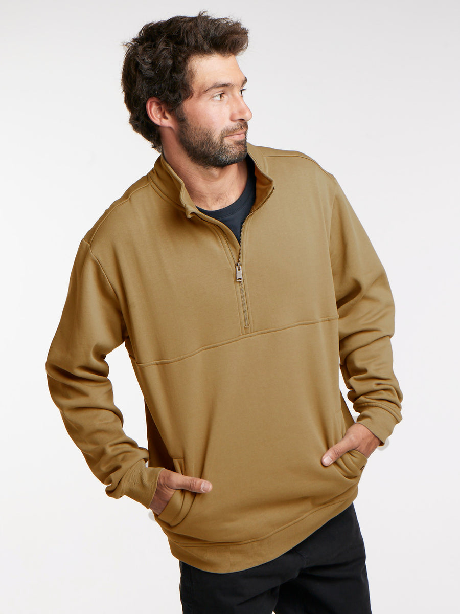 Poleron Half Zipper Cafe