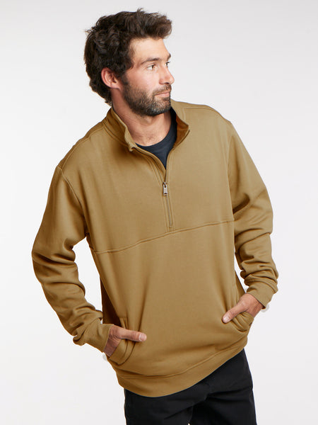 Poleron Half Zipper Cafe